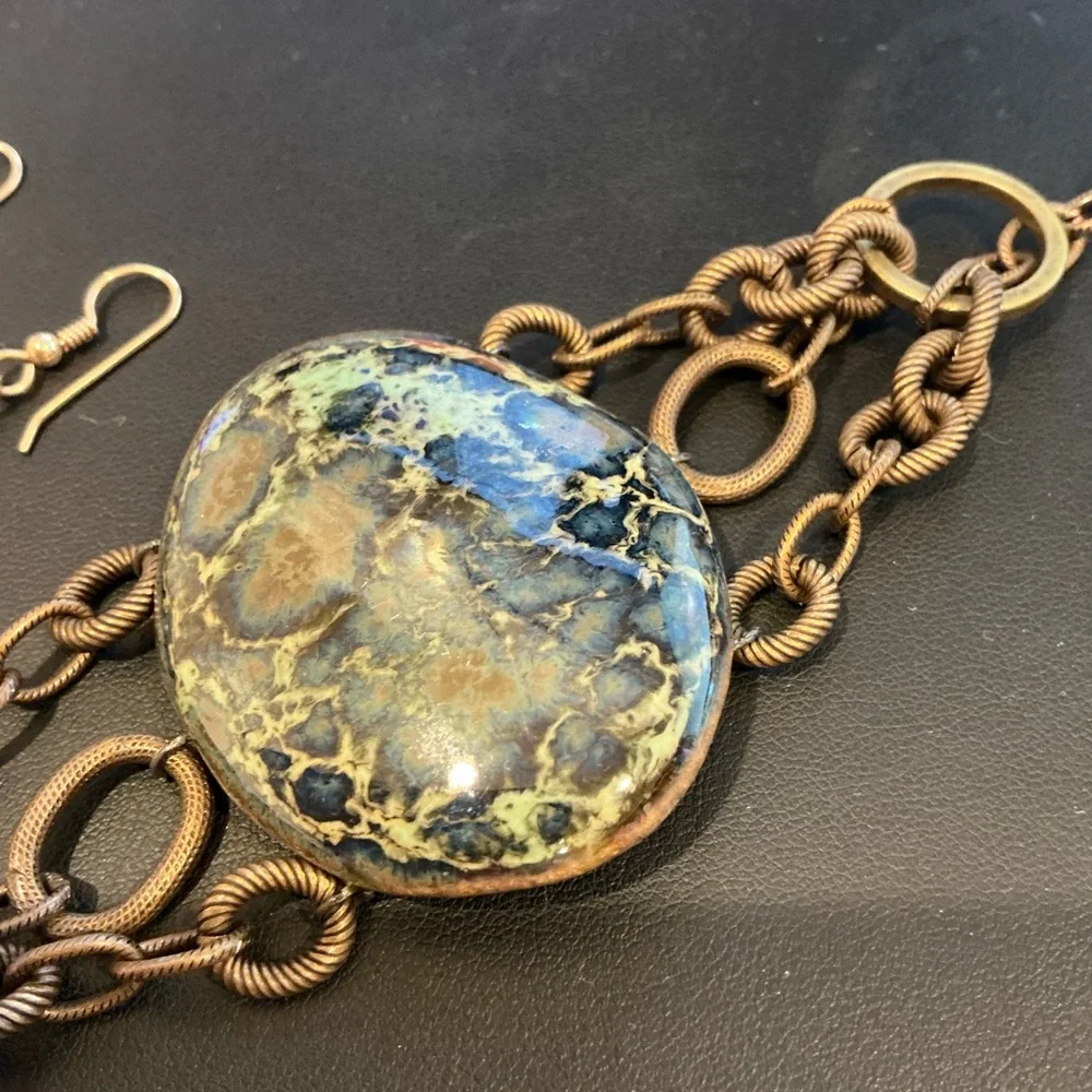 Artisan Bronze Bracelet with Blue Highlights Brand new with tags - Picture 5 of 9